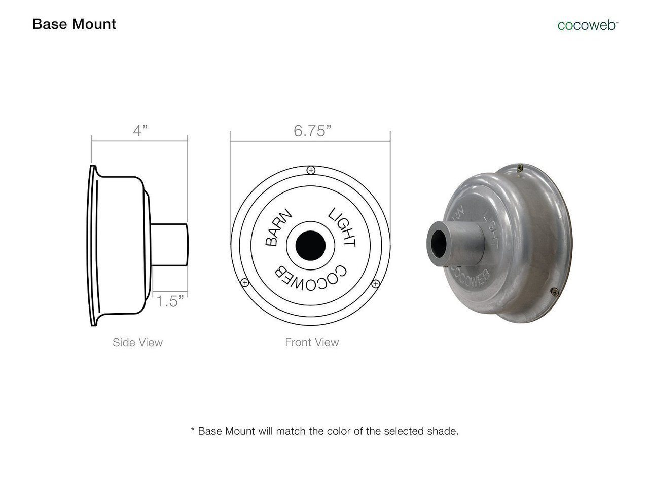 Barn Light Base Dimensions