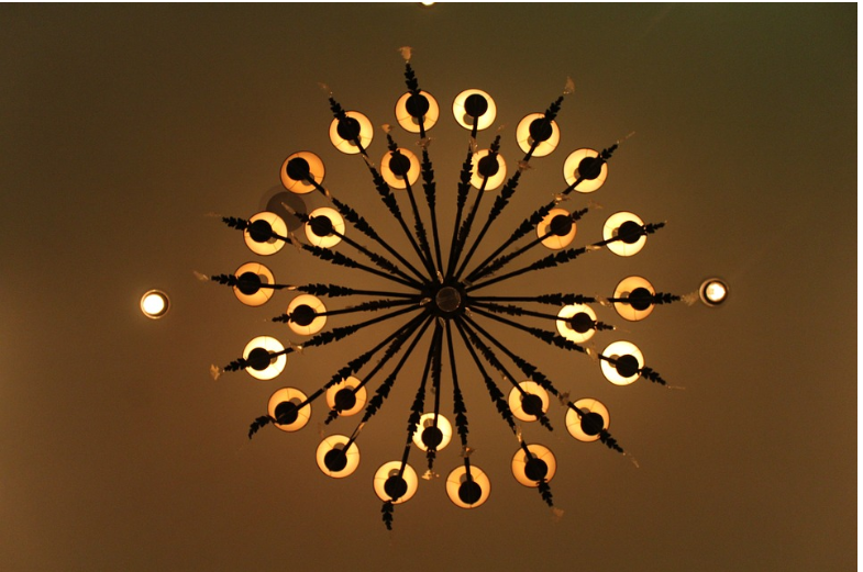 view of chandelier from the bottom