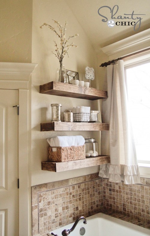 DIY Floating shelf bathroom