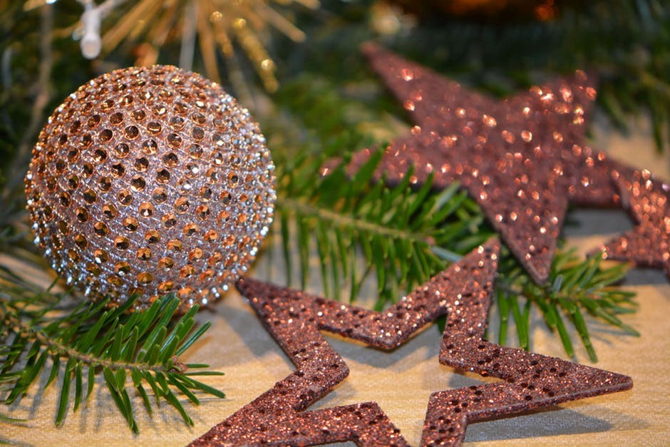 glitter christmas decorations