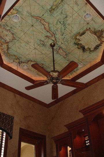 Map on the ceiling with fan