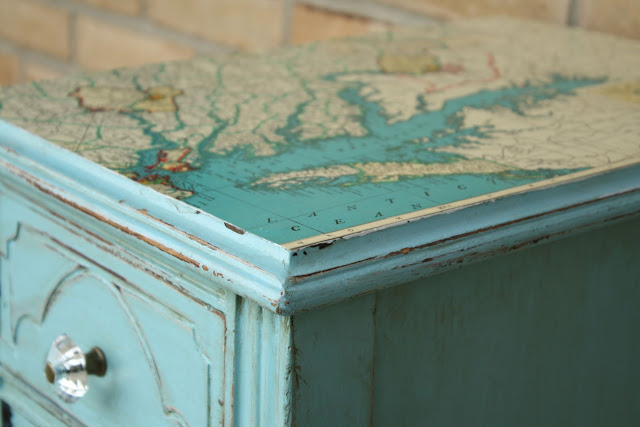 Maps on dresser