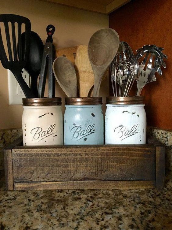  mason jar utencil untecil holder