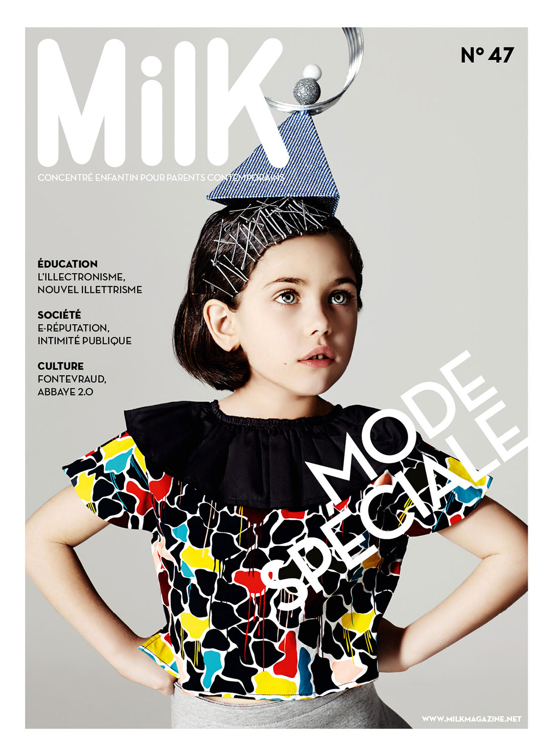 Magazine with Milk and little girl with hat