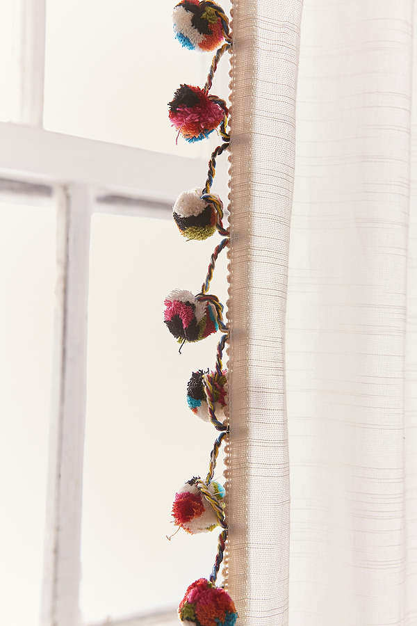 curtains with pompoms