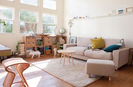 Living room with couch and table