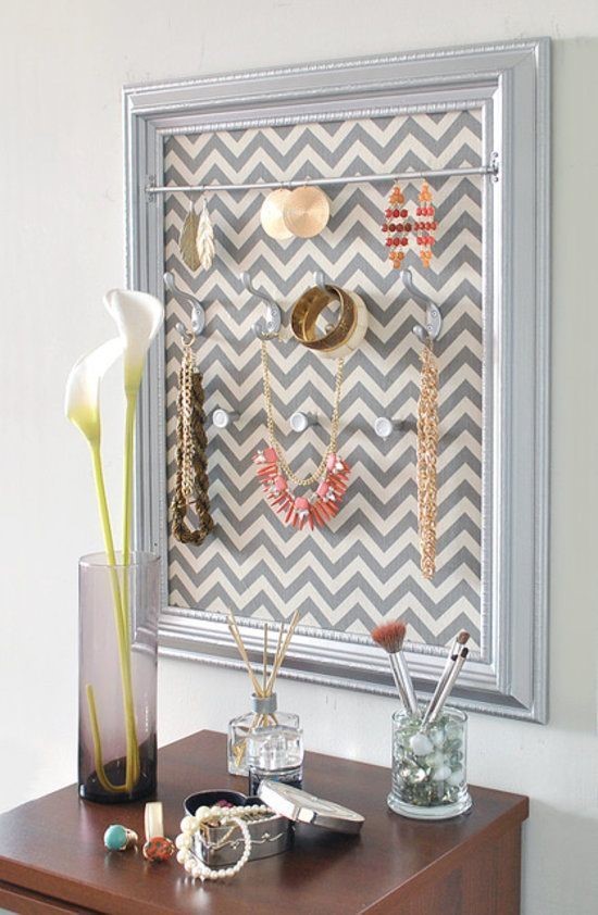 silver picture frame jewelry hanger
