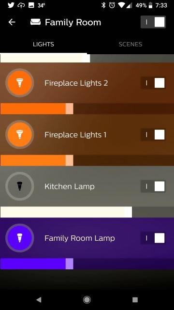 smart app interface to manage home lighting smart home