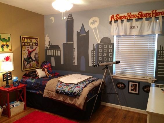 super hero comic theme boys bedroom