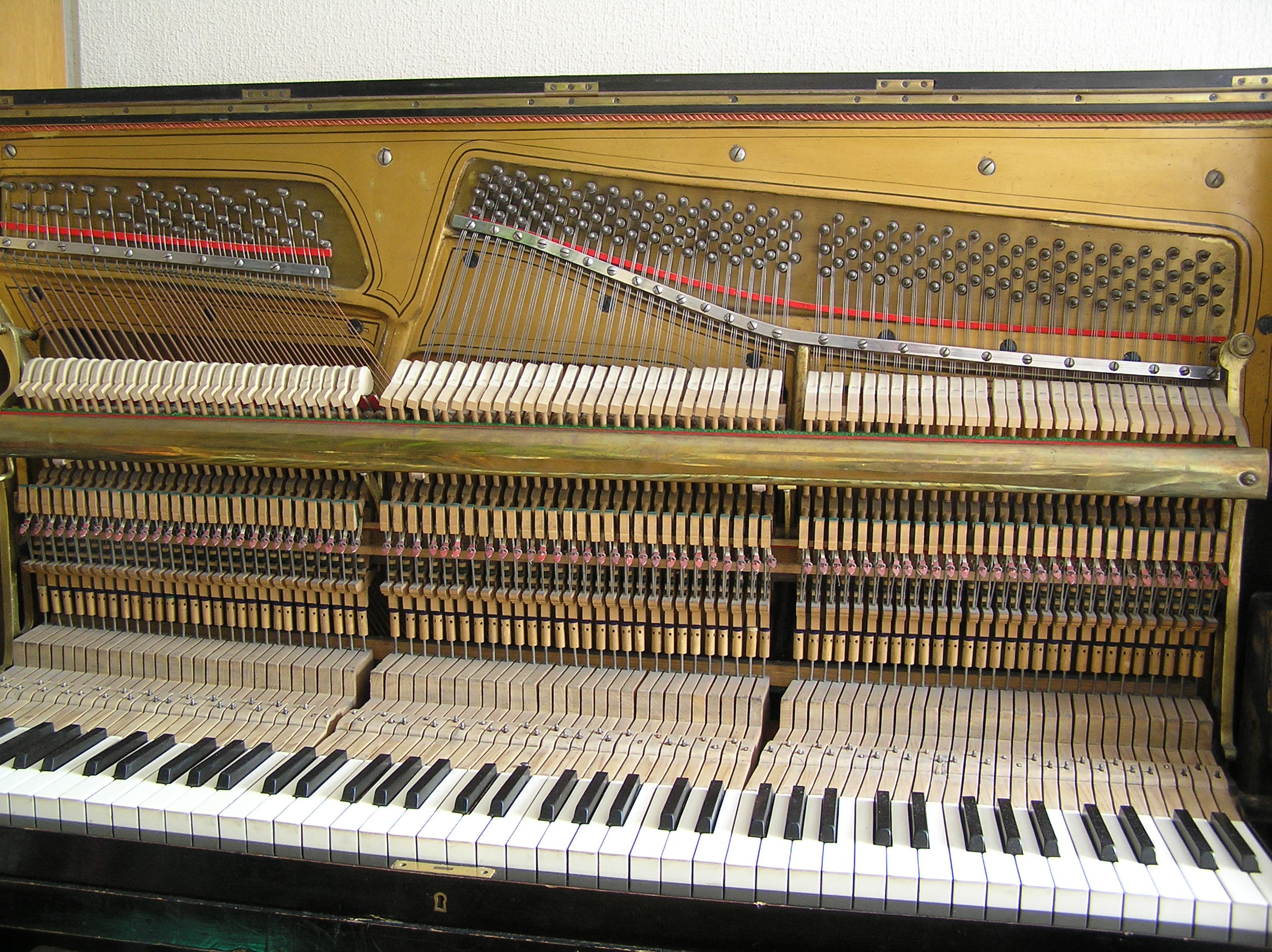 grand piano top view strings