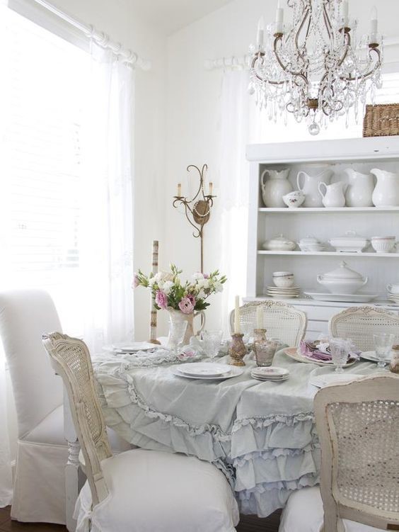 white dreamy dining room