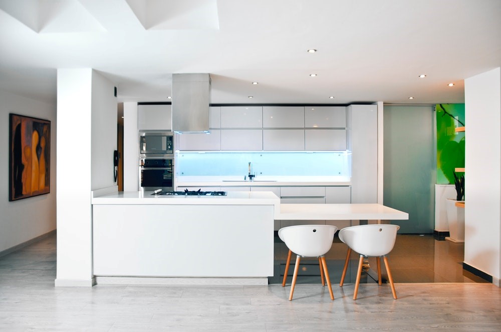 white wooden table kitchen table