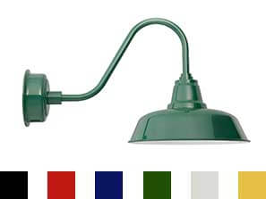 Barn Light Gooseneck Green 12