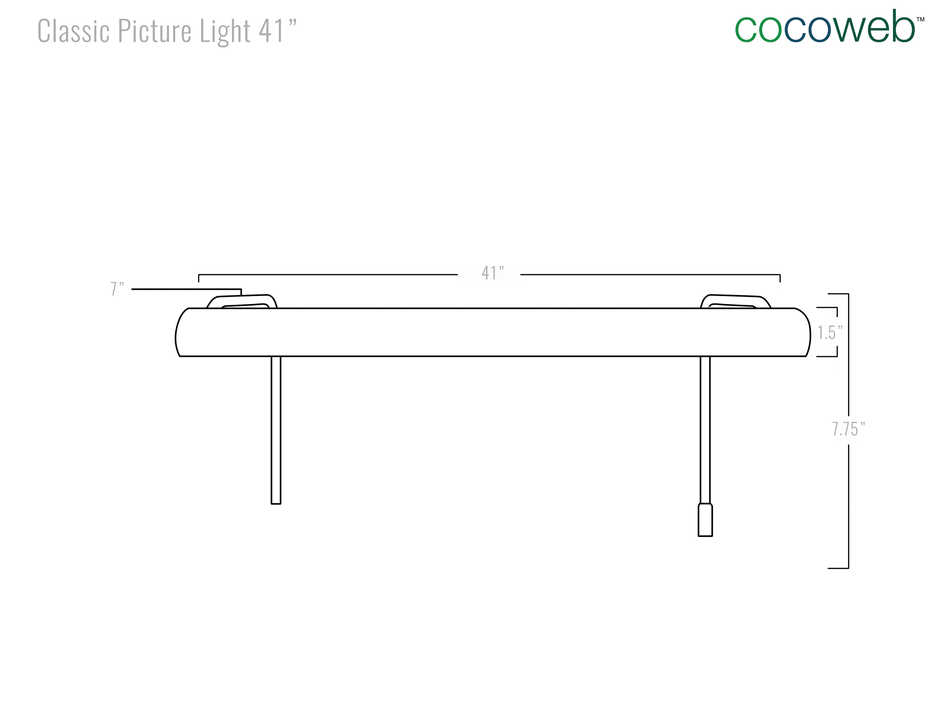 Picture light Dimensions