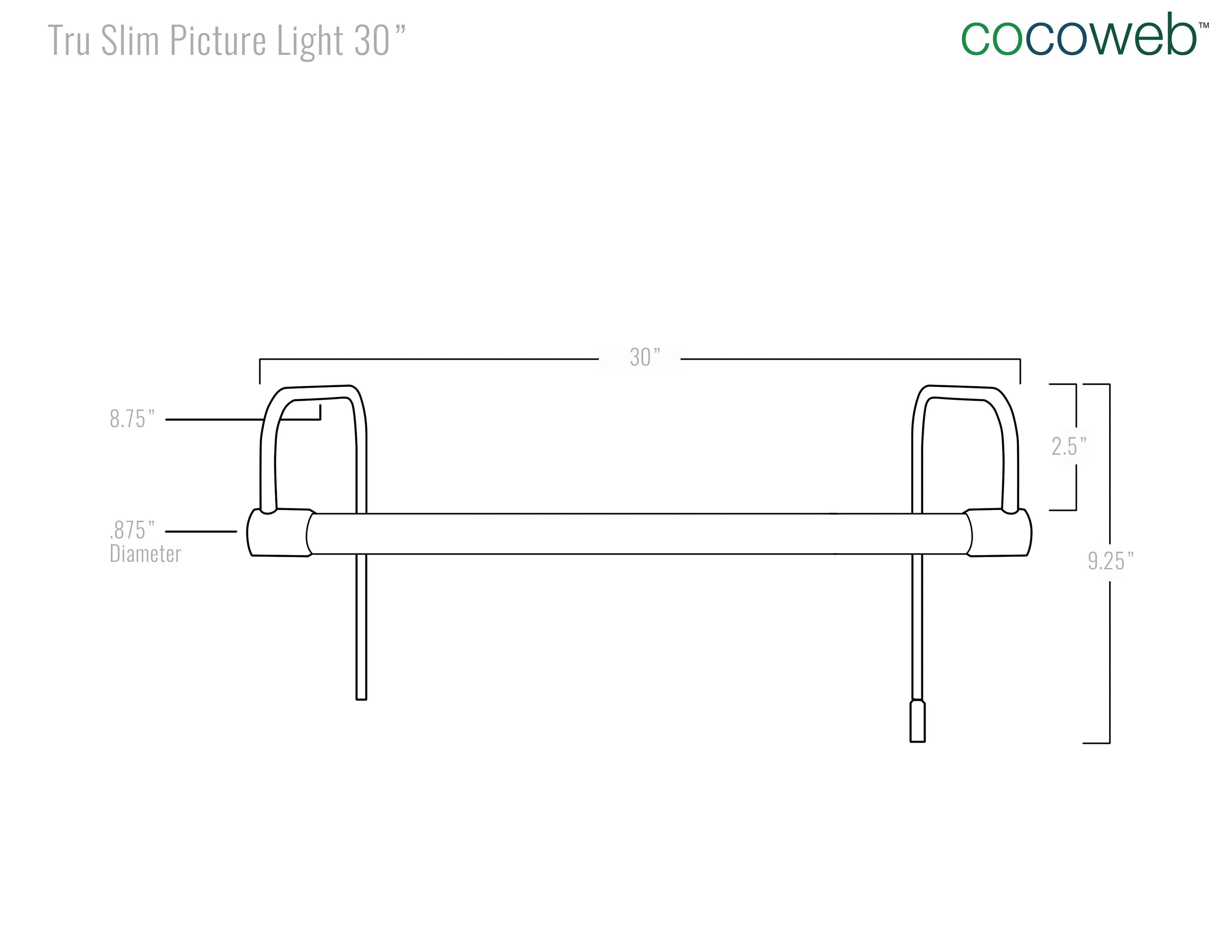 Picture light Dimensions
